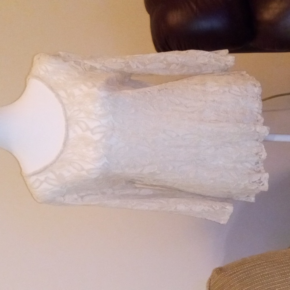 Long sleeve lace blouse.  Sheer.  NWT